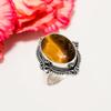 Yellow Tiger Eye - South Africa 925 Sterling Silver Ring V4564, Yellow Ring, Oval Ring, Valentin's Day Gift, Gift For Her, Birthday Gift, Handmade Jew