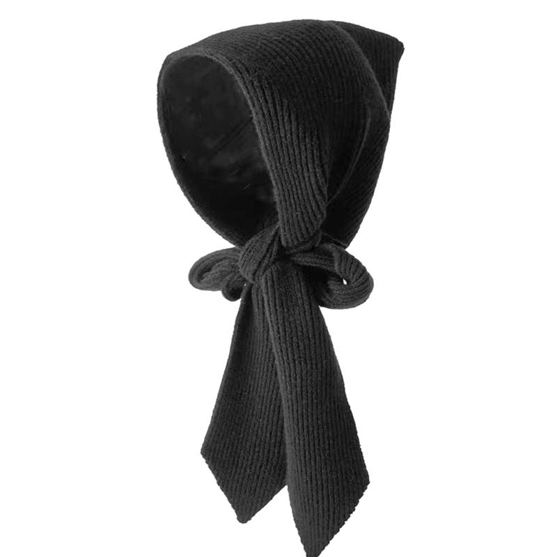 1PC Trendy Casual Versatile Skin-friendly Multiple Usage Hooded Scarf Knitted Solid Color Shawl