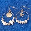 Vintage Sea Shell Deathhish Dangle Errings for Women Round Circle Earrings Charm Summer Jewelry Gift