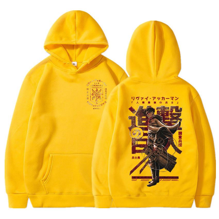 Hot Anime Attack On Titan Levi Graphic Printed Hooded Men Women Hoodies Plus Size Sweatshirt Harajuku Streetwear Clothes Tops