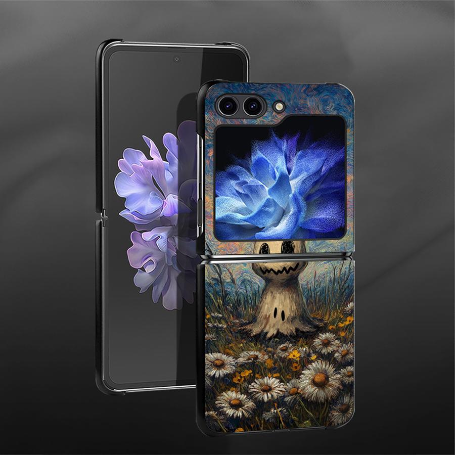 Смешной чехол Mimikyu из Покемонов для Samsung Galaxy Flip5 Flip4 Z Flip 7 6 5 4 3 Flip3 Flip6 Flip7 FE Задняя крышка телефона Funda