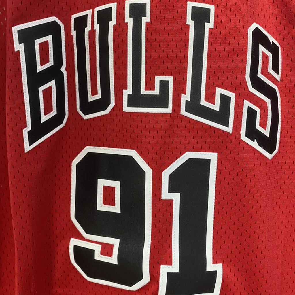adidas NBA Rodman Bulls Away 91 Джерси Винтаж Вышитый Круглый Вырез Без Рукавов Баскетбольный Жилет Унисекс Джерси M96485