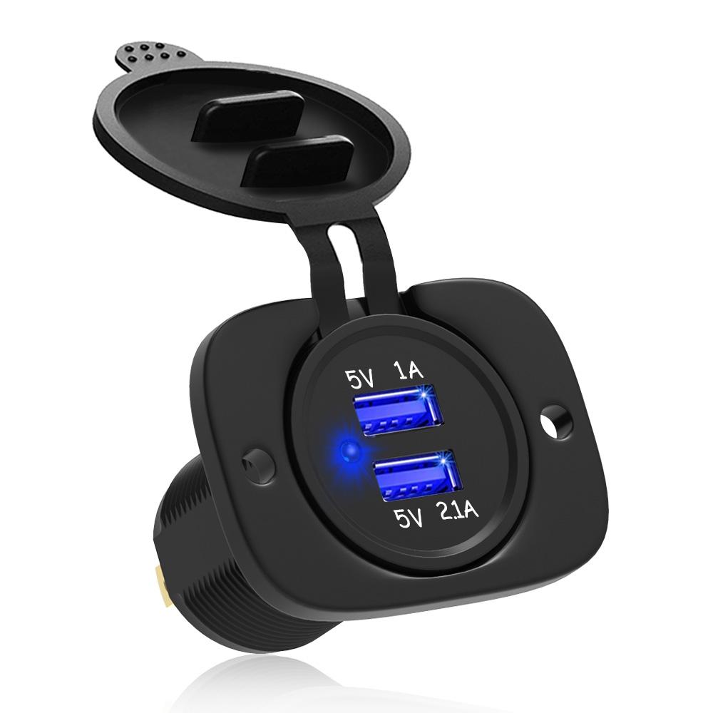 12-24В 3.1А Водонепроницаемая розетка-адаптер Питание Универсальная USB-розетка Вилка Двойное USB-гнездо Зарядное устройство для автомобиля Мотоцикла Грузовика Морского судна