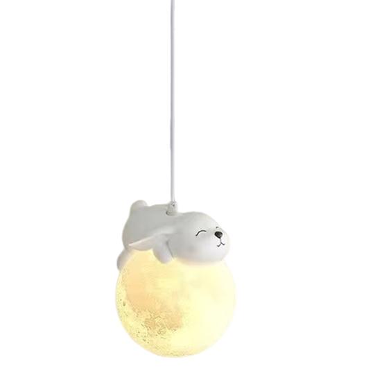 Подвесной светильник Панда 3D Луна Планета Подвесная лампа Медведь Кролик Люстра с G9 светодиодной лампой Потолочный светильник для спальни для детей