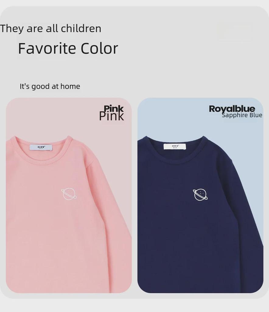 DK 2024 Autumn/Winter Warm Brushed Underwear Sets for Girls and Boys: Mid and Large Children's Pajamas