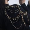 Gold Necklace Shoulder Chain Metal Body Chain Creative Tassels Costume Armband  Party Decoration