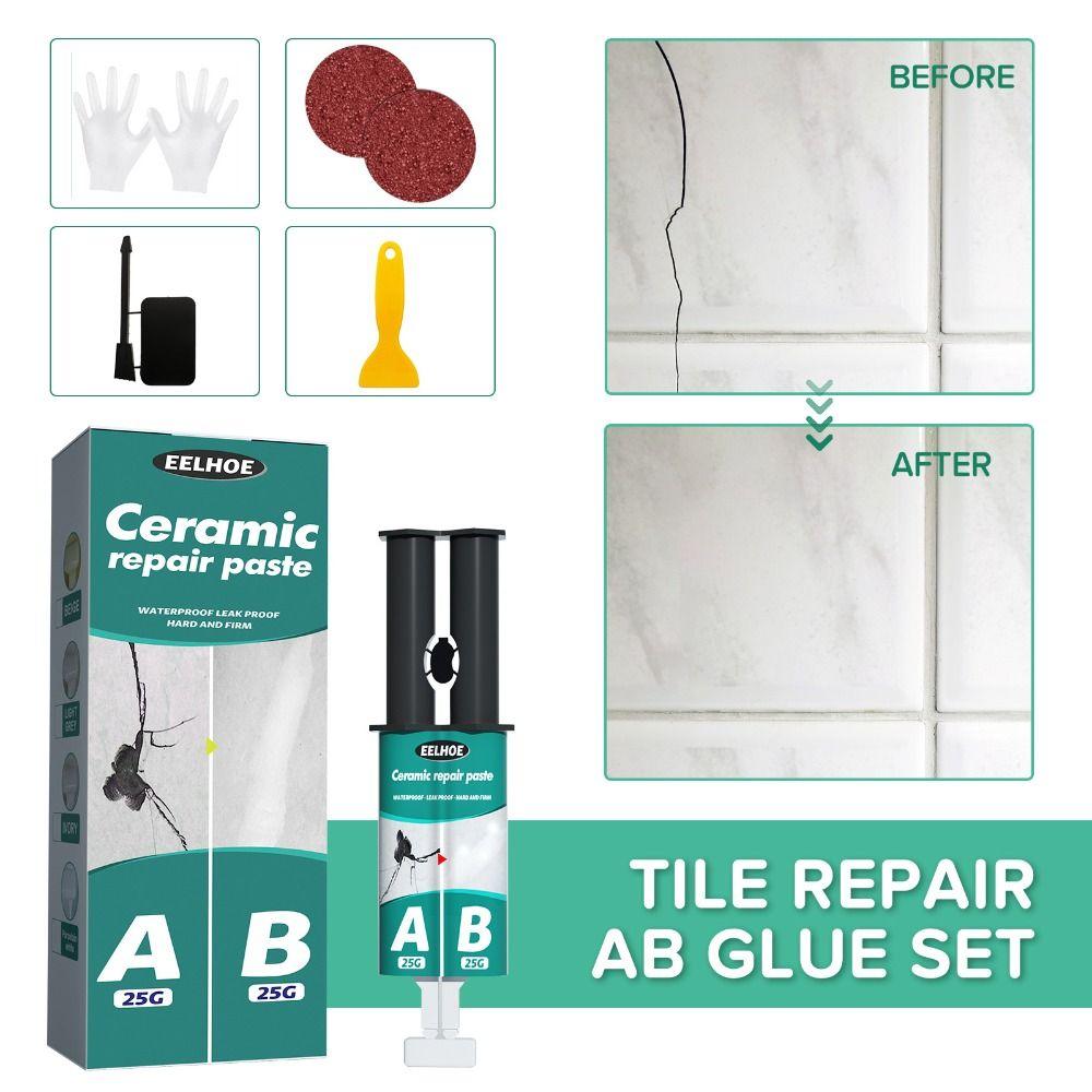 Tools for Repairing Cracks Dents Tile Repair Paste Tile Repair AB Glue Set Ceramic Repair Paste