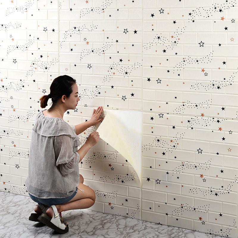 10 шт. 77 см * 70 см 3D настенные панели наклейки обои DIY водонепроницаемые для гостиной спальни кухни фон настенное украшение