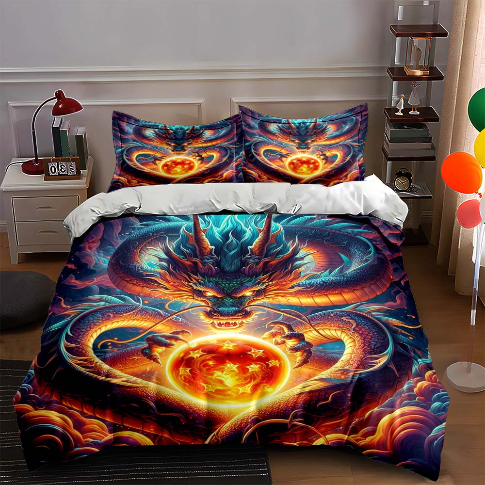 Fiery dragon motif. Bedding Duvet cover sets Duvet covers Pillowcases gifts (1 * Duvet Cover 2 * Pillowcases, without duvet insert)