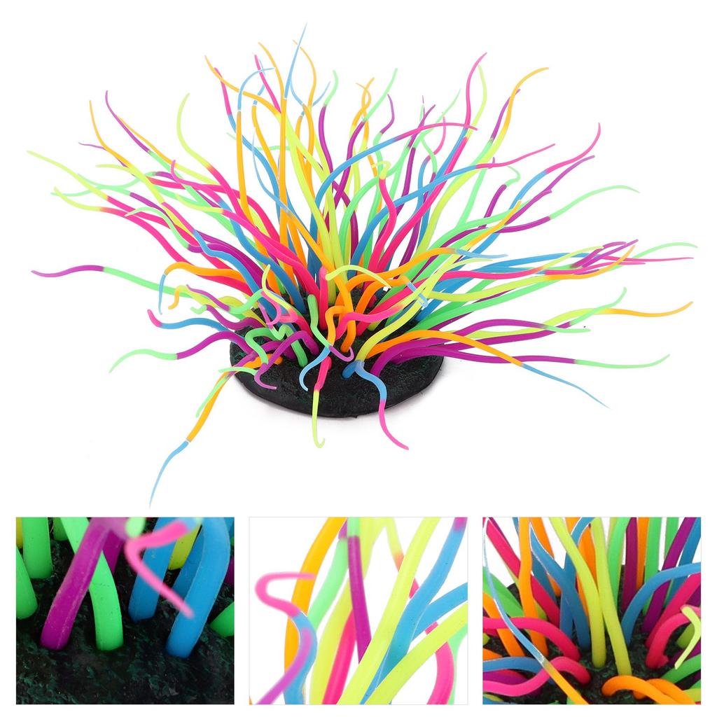 Artificial Sea Anemone Coral Soft Silicone Simulation Luminous Sea Anemone Coral for Aquarium Fish