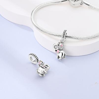 Подвески "Слон Родитель-Ребенок" Plata R Оригинальные Бусины Подходят для Браслета с Оригинальными Шармами Бусины Украшения Подарки Для Женщин