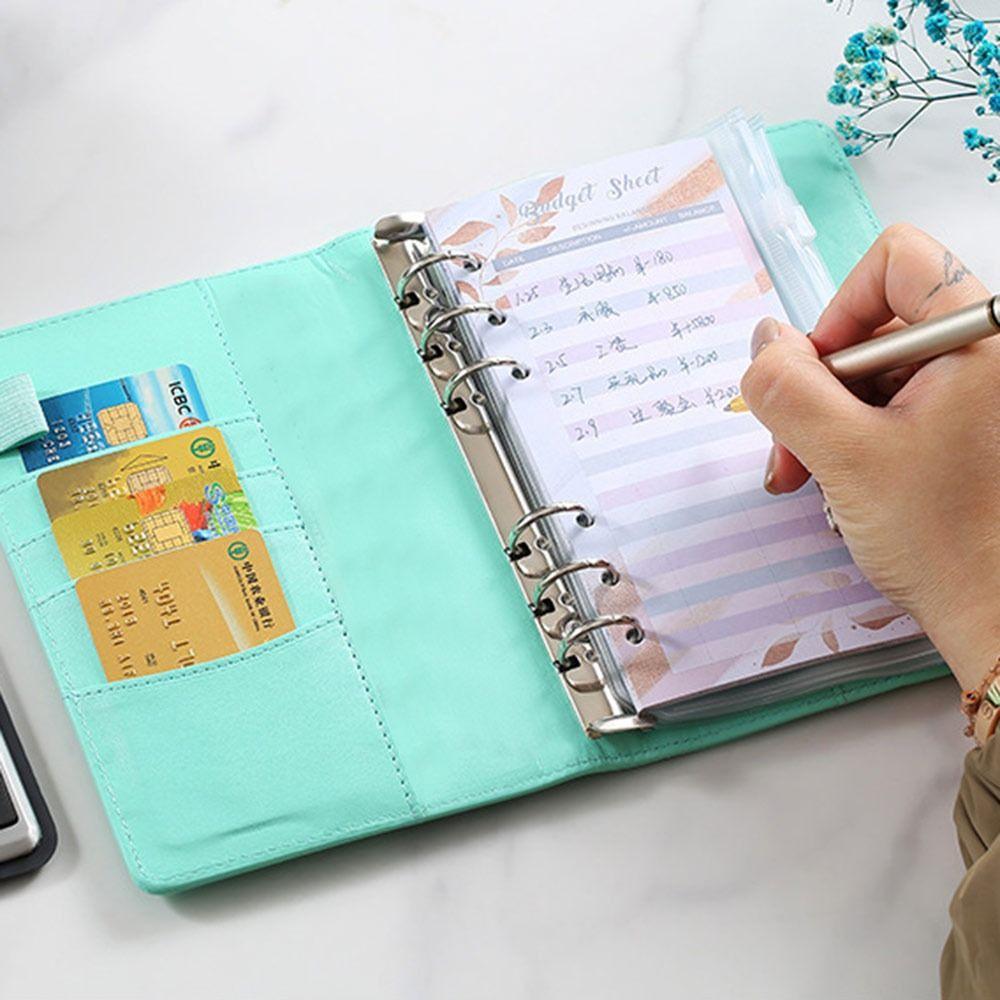 With Magnetic Buckle Closure Money Budget Planner Binder PU Journal Notebook Cover