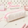 Polka Dot Print Pen Bag Pink White Stationery Pouch Cute Pencil Case  Back To School