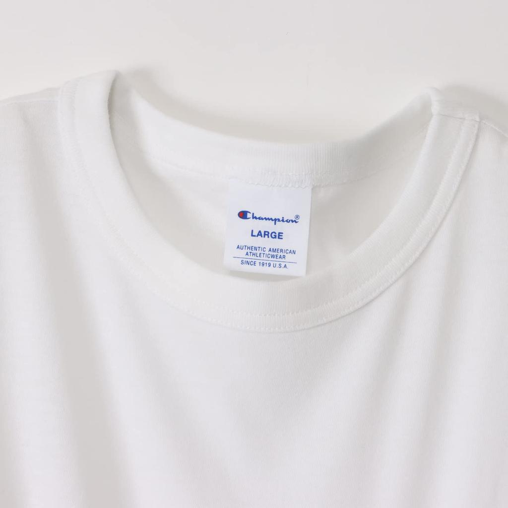 Long Long Round Script Long Sleeve Basic M [Champion] T-shirt, Sleeve, Neck, 100% Cotton, Embroidery, Logo, T-Shirt, C8-W420Z, Men's, White,