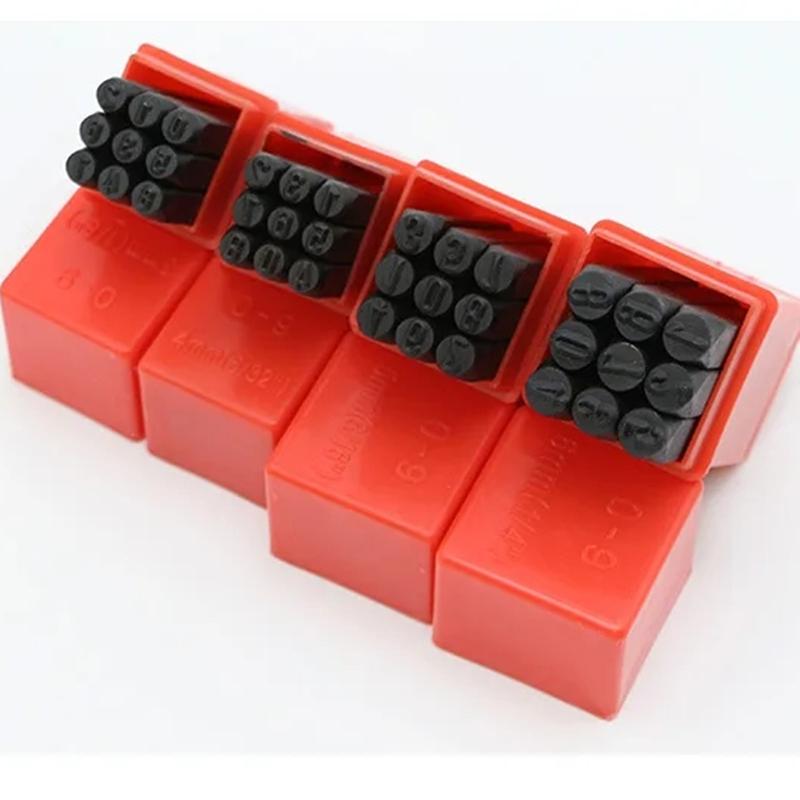 Цифровой штамп алфавита Углеродистая сталь Кожа Металл ЛОГОТИП Пуансон Набор DIY Ювелирные изделия Номер Буква Пуансоны Инструменты 2/2.5/3/4/5/6/8/10/12.5мм