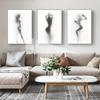 3pcs/set Black and White Canvas Print Posters Shower Hazy Silhouette Canvas Wall Art Paintings Living Room Bedroom Wall Decor
