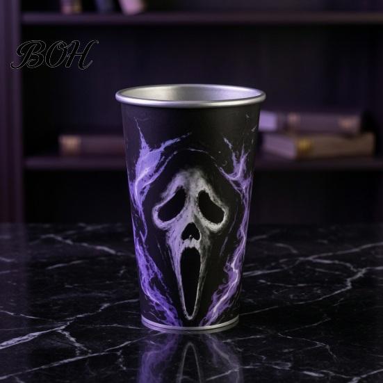 Halloween Party Decoration Drinkware Thermochromic Color-Changing Cup, Horror Theme Cold Drink Lightweight Portable Metal Mug Tumbler, Wide Mouth for
