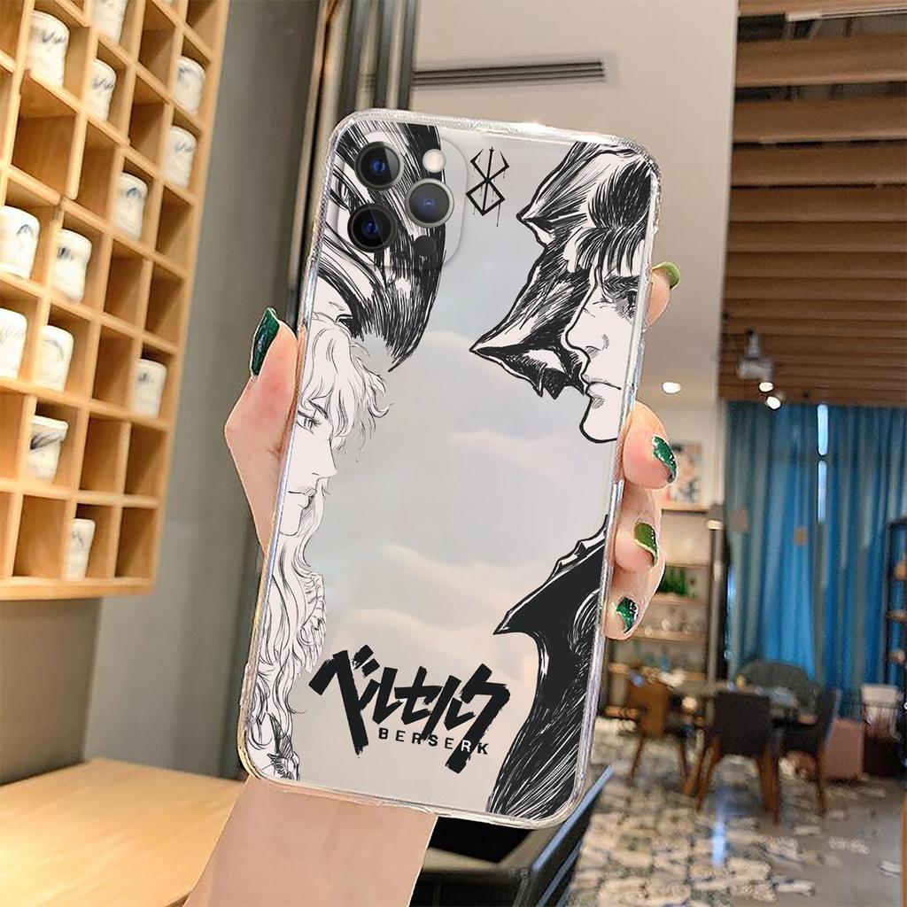 Anime Berserk Guts Phone Case For Iphone 13 Mini 7 Plus 8 X XS 11 12 Pro Max Manga Swordsman Gatsu Sacrifice Zodd Clear Cover
