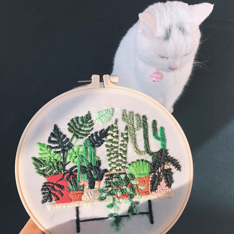 1 шт. Набор для рукоделия из ткани с вышивкой в цветочном европейском стиле и инструментами