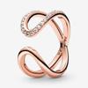 Кольцо из стерлингового серебра 925 пробы, розовое золото, вечный символ, открытое кольцо для женщин, подарок на свадьбу, модные украшения