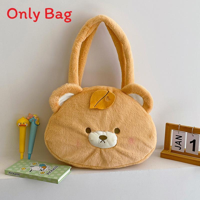 Kuromi Large Tote Bag With Plush Embroidery For Daily Casual Use