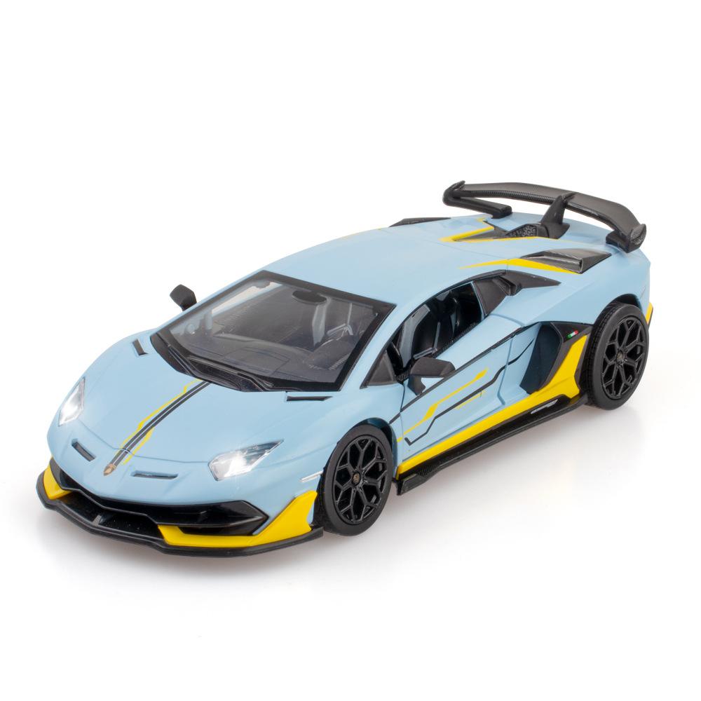 1:24-масштабная миниатюрная модель суперкара Aventador SVJ63 из сплава, откидной автомобиль со звуком и светом для детей и взрослых, коллекция подарков
