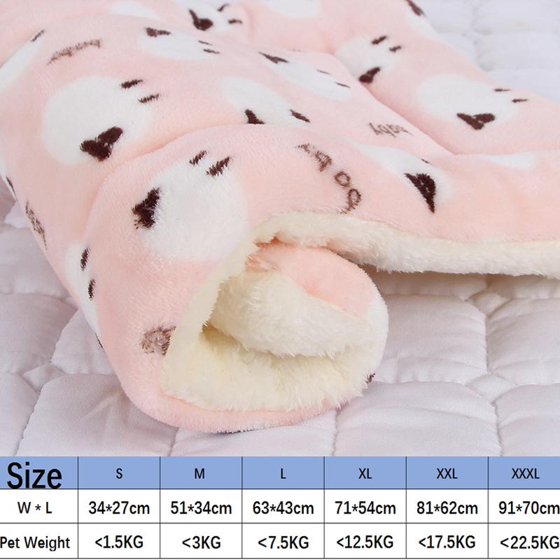 Flannel Dog Bed Thickened Soft Warm Pet Sleeping Mat Fleece Dog Blanket for Puppy Cat Dog Cushion Sofa Cushion Pet Accessories
