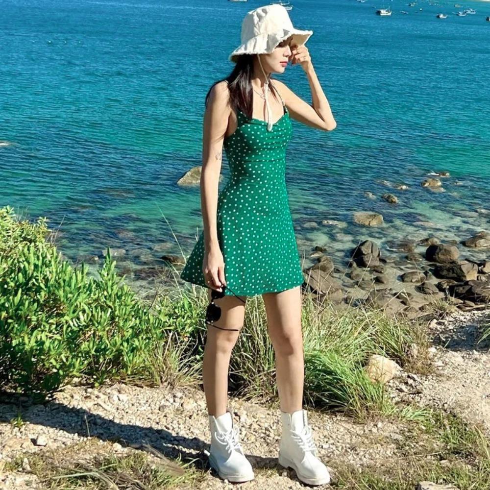 Летнее платье с принтом в виде пятен, сексуальное элегантное облегающее мини-платье с открытой спиной, женская повседневная одежда для пляжного фестиваля Y2K