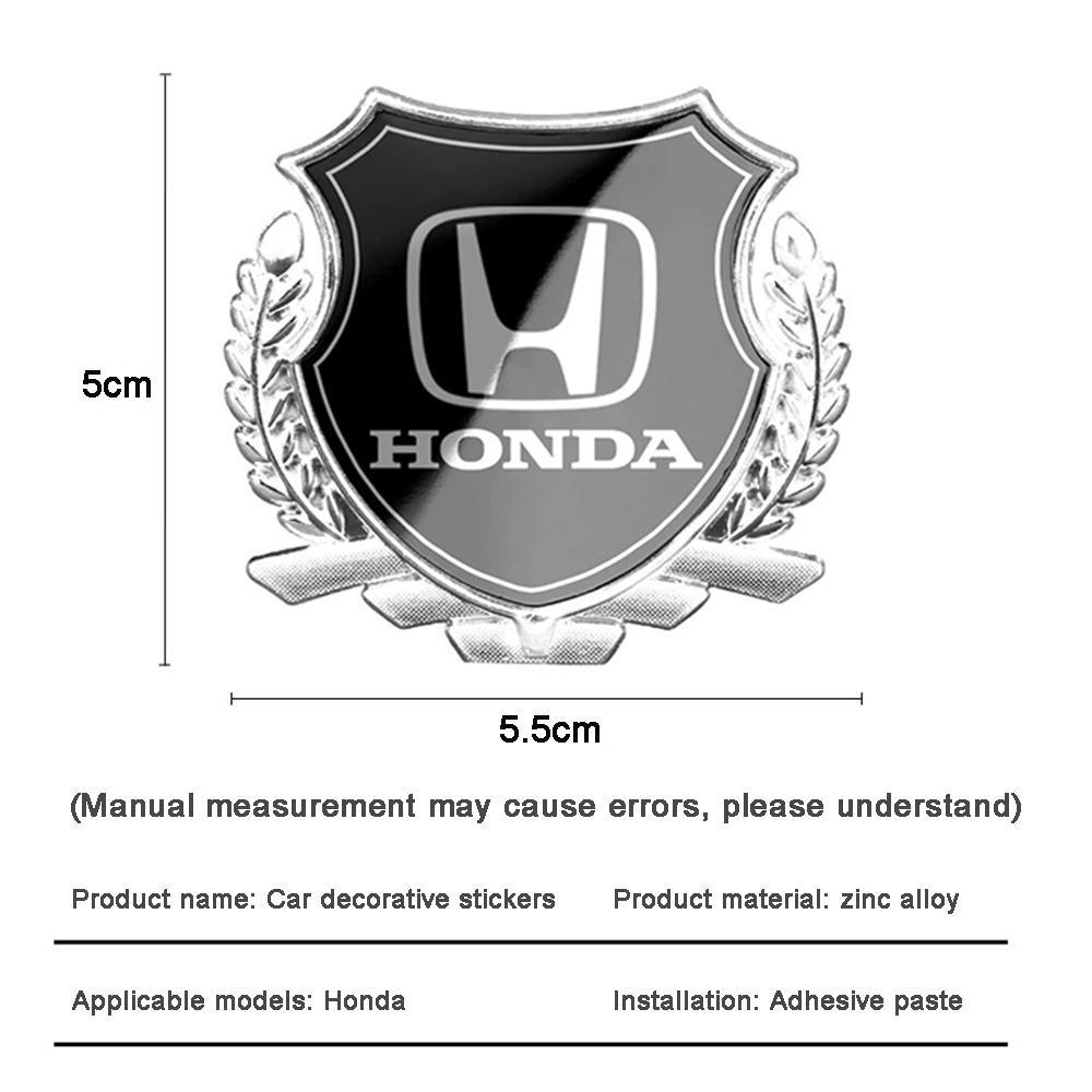 3D Metal Car Stickers Trunk Window Side Emblem Badge Decor Label for Honda Civic, Accord, Jazz, Fit, CR-V, HR-V, XR-V, Etc.