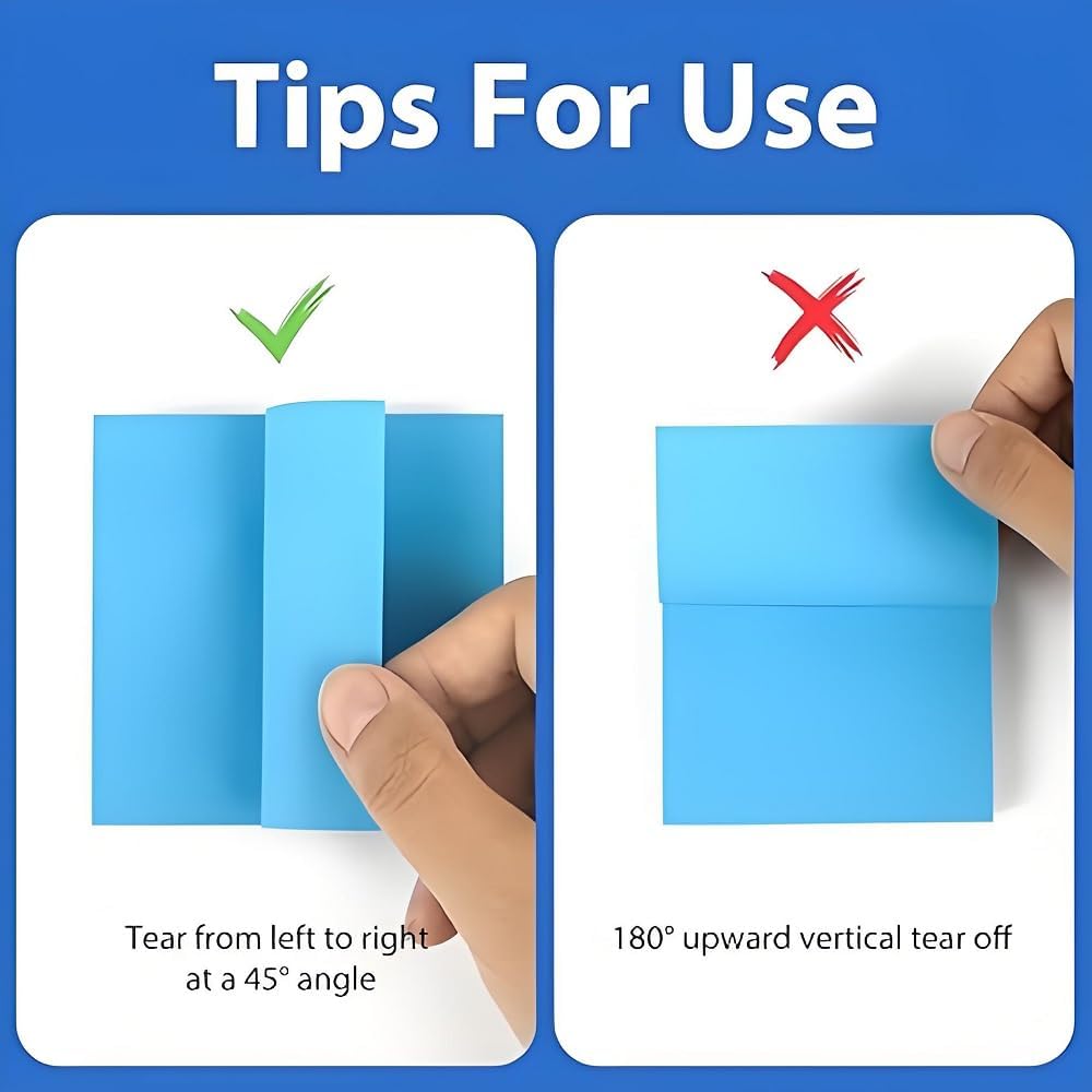 (16 Pads) Sticky Notes 3x3 inches Post It Notes Pads. 8 Bright Color Recyclable Self-Stick Notes. Easy to Stick for Office School Home