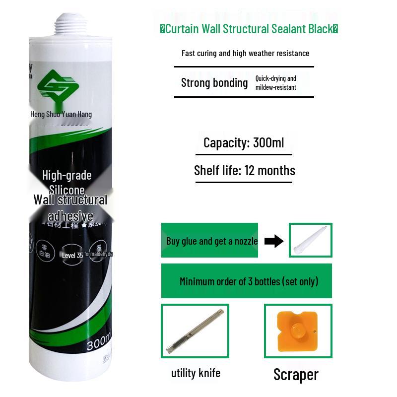 Weather-Resistant Black Silicone Sealant for Doors and Windows