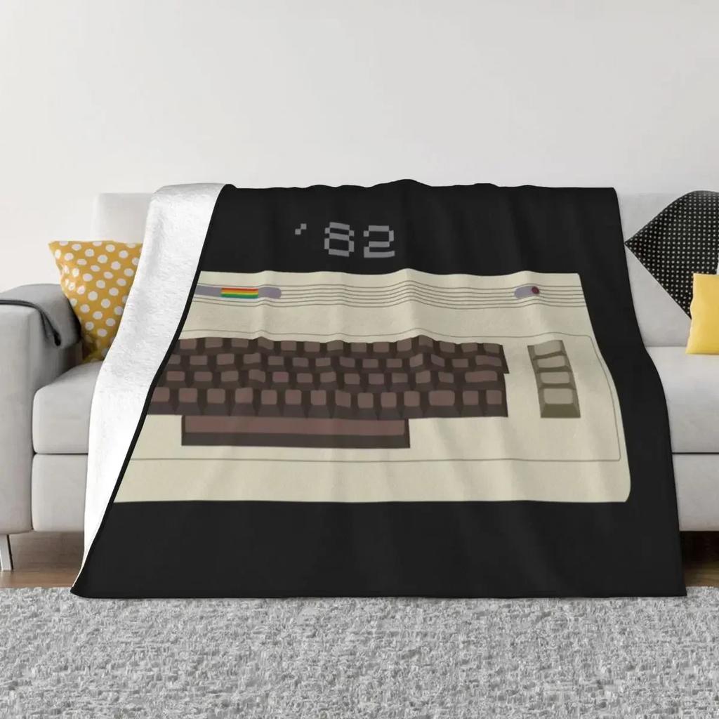Ретро Плед Commodore 64 Мягкий Флис Весна Осень Теплый Фланель C64 Amiga Компьютер Пледы для Дивана Машины Кровати Покрывало