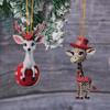 Christmas Modern Home Decoration Christmas Hanging Cartoon Giraffe Pattern Xmas Tree Hanging Car Hanging Festive