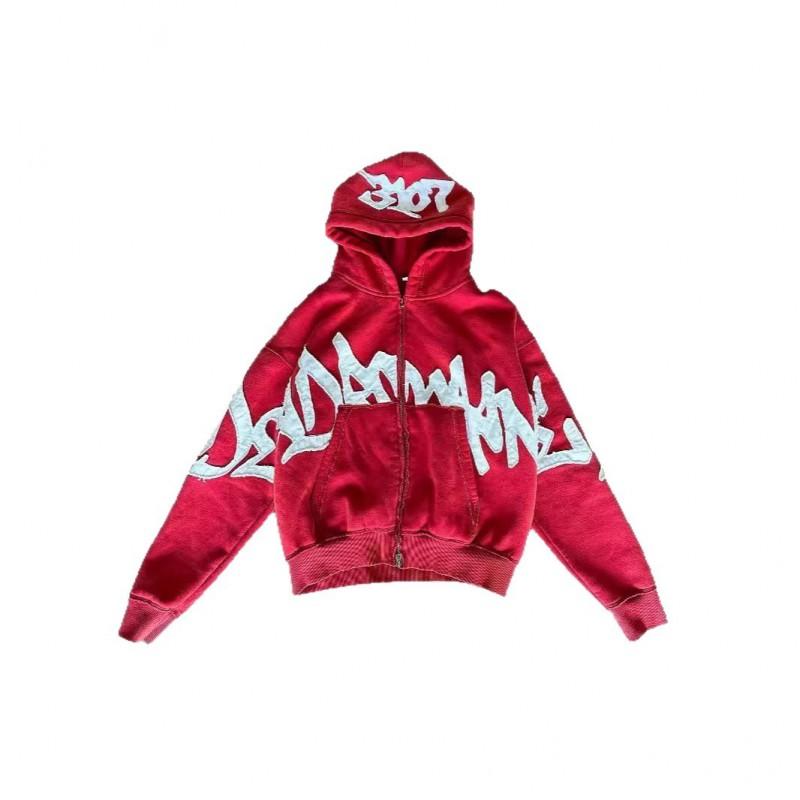 Unisex Oversized Hooded Sweatshirt With 3D Digital Print Loose Fit Zip-Up Streetwear Casual Wear