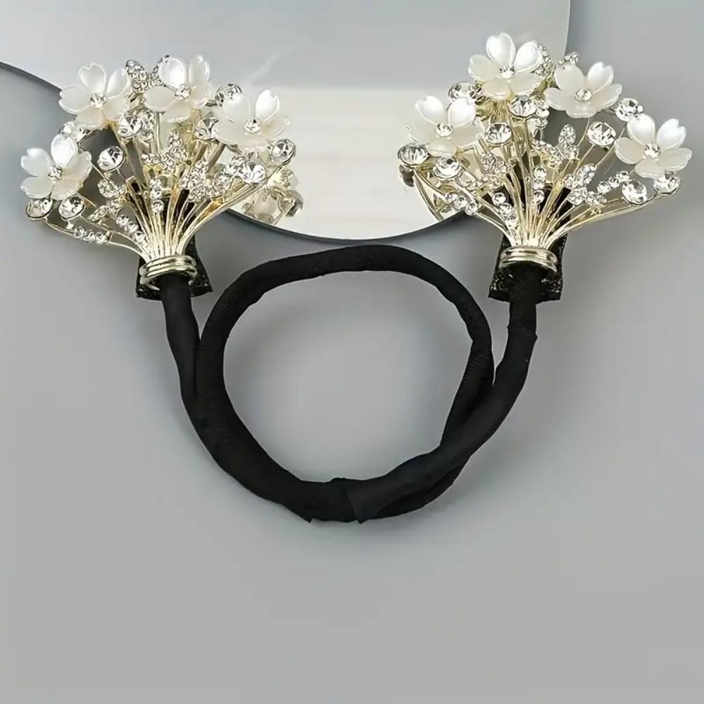 Заколка для волос со стразами и цветами Хвост кита Заколка для волос со стразами и цветами Ленивые бигуди для волос Ловкий пучок