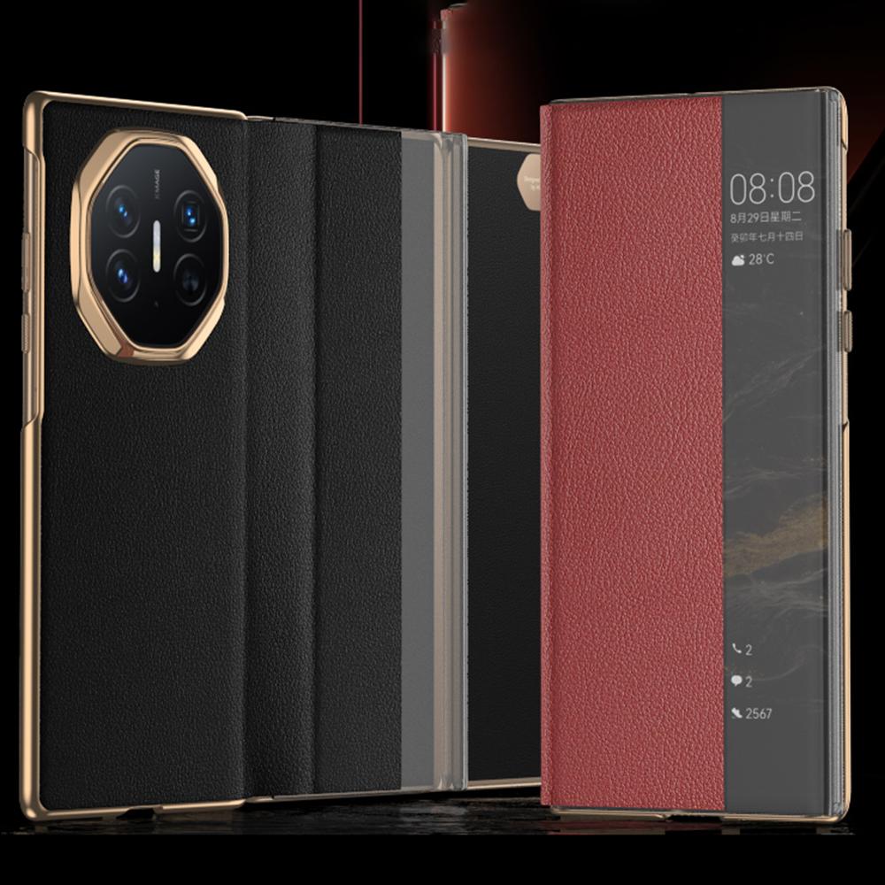 Для Huawei Mate XT Ultimate Case Чехол с окошком просмотра из ПУ кожи+ПК