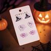 Halloween Bow Dangle Earrings Pumpkin Ghost Pattern Drop Earrings Holiday Party Decor Earrings for Women