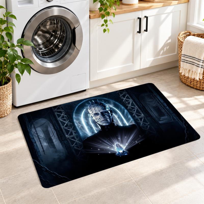 Flannel Kitchen Mat Hellraiser Pinhead Soft Area Rug Non Slip Floor Carpet Home Decoration