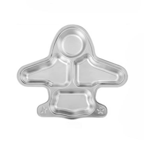 Обеденная тарелка из нержавеющей стали для детей, мультяшный дизайн, разделенный поднос, пищевой безопасный, прочный детский отсек, сервировочные блюда для закусок