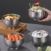 Double Wall Stainless Steel Soup Bowl Breakfast Food Container Korean Rice Salad Ramen Bowl Metal Tableware Kitchen Supplies
