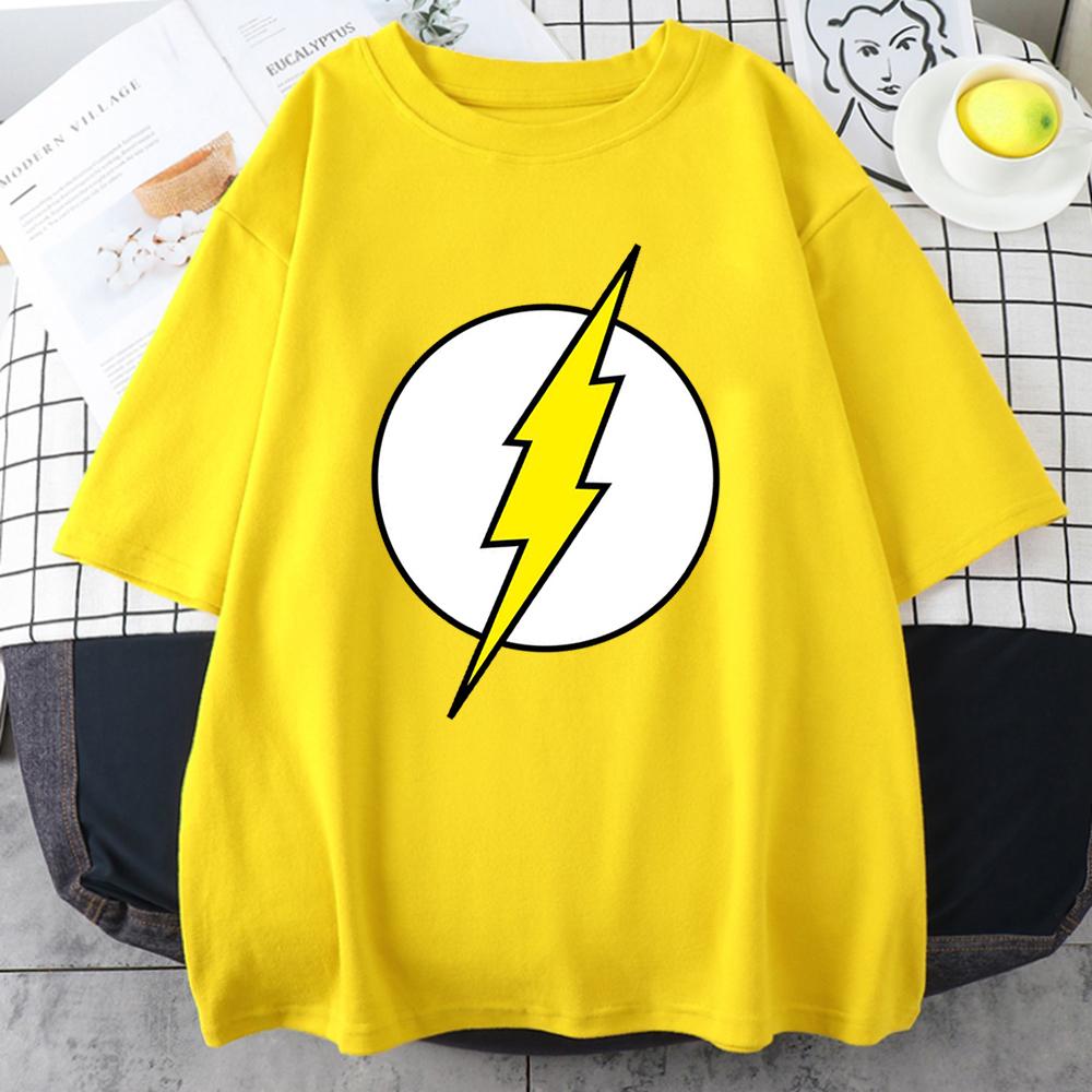 The BIG BANG Theory T Shirt The Lightning Print T-Shirt For Men Cotton Oversized Clothing Casual Street Short Sleeve Soft Tees