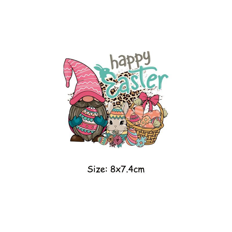 Пасхальный день, термонаклейка для одежды, термопресс, аппликация, футболка, железная нашивка, кролик, сделай сам, швейные поделки