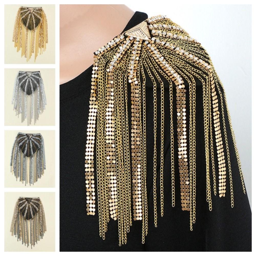 Brooch Brooch Shoulder Board Epaulets Jacket Vintage Brooch Tassel Chain Epaulette Women
