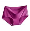 Women's Ice Silk Seamless Mid-Waist Panties - Breathable, Sexy Triangle Design