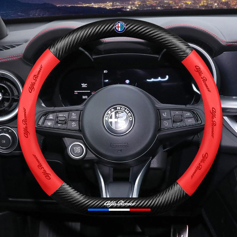 2026 Hot Alfa Romeo Alfa Romeo Car Steering Wheel Cover Car Interior Accessories For Giulietta Mito 159 Giulia Stelvio 156 147 T