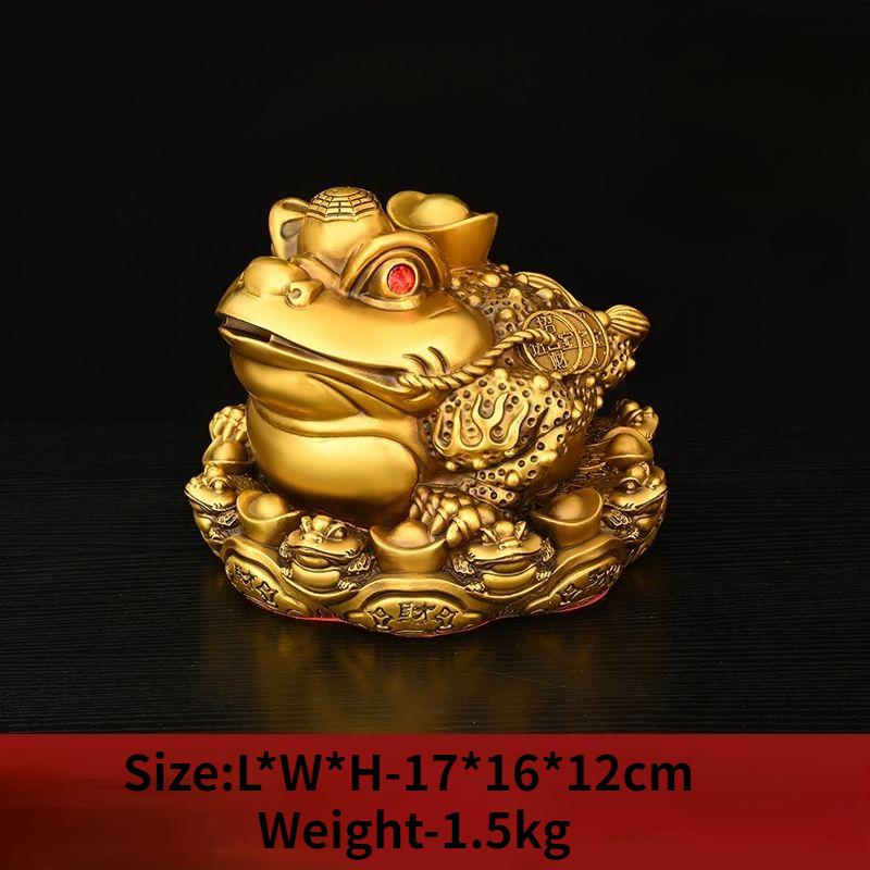 Привлечение богатства Zhaocai Медно-золотая жаба Украшение в виде трехногой жабы Офисное украшение Гостиная Винный шкаф Ремесло Открытие Подарок