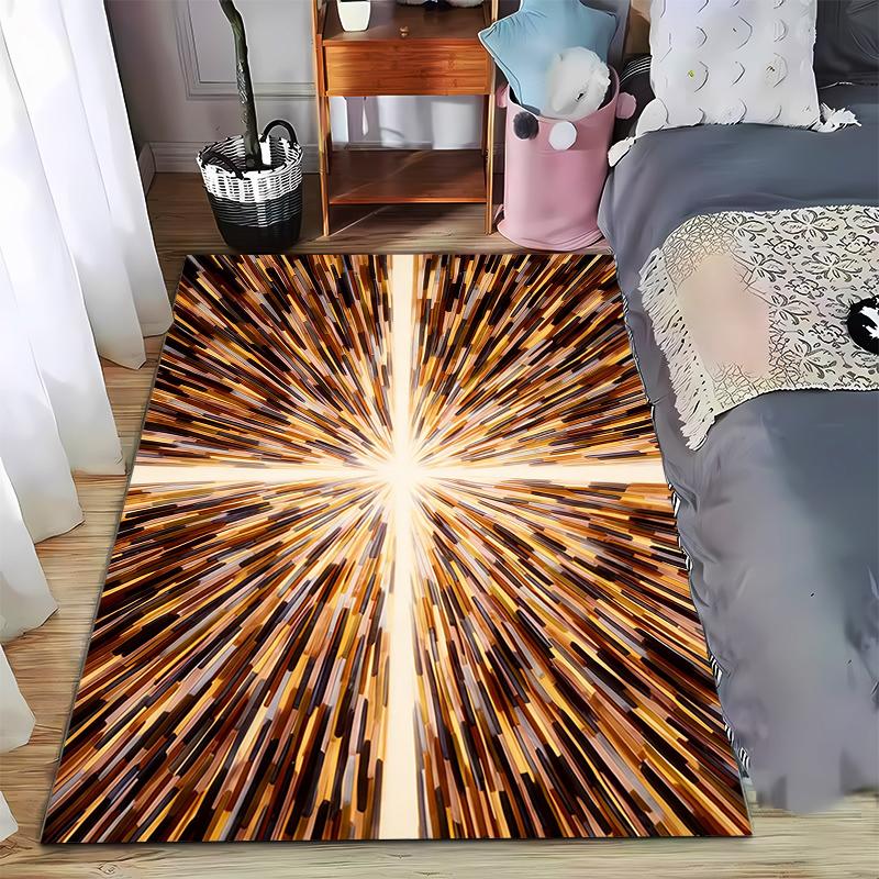 Abstract Radiant Light Burst Pattern Area Rug for Home Decor Suitable for use as an anti-slip for living room bedroom sofas