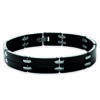 [K3407] - Men's 'Peaceful' Ruthenium Steel Bracelet - 12 Mm