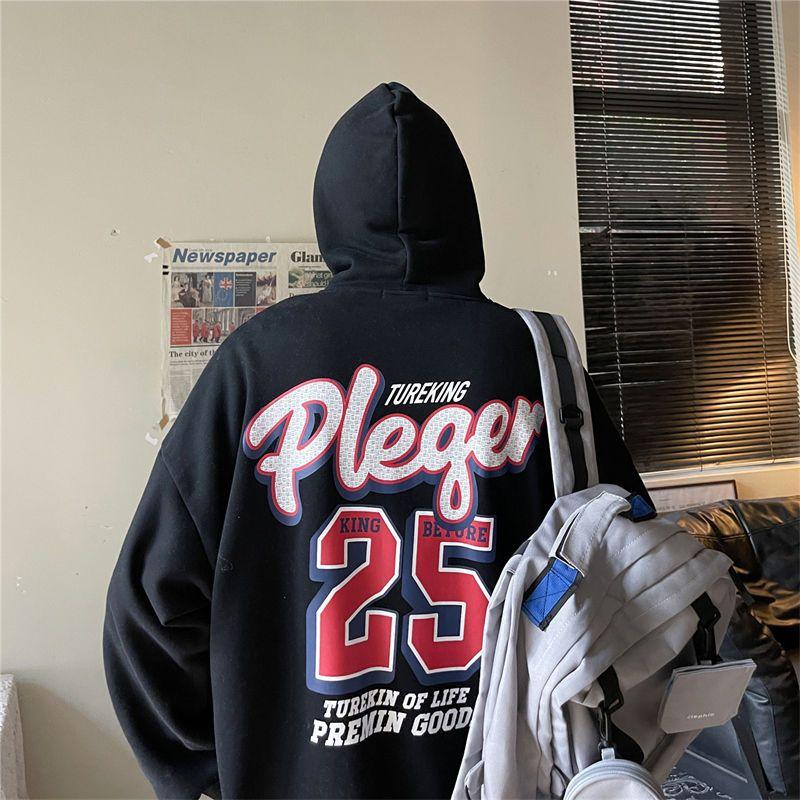Хип-хоп Толстовка Мужская Толстовка с буквенным принтом Модная уличная одежда Пуловер Толстовки Одежда