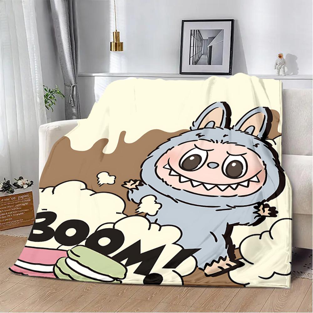 Милое мультяшное одеяло с принтом Лабубу, одеяла для пикника, теплое одеяло, мягкое и удобное одеяло для дома, путешествий, подарка на день рождения
